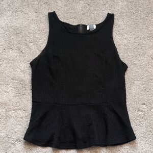 Old Navy Black Lace Peplum Tank Size Large